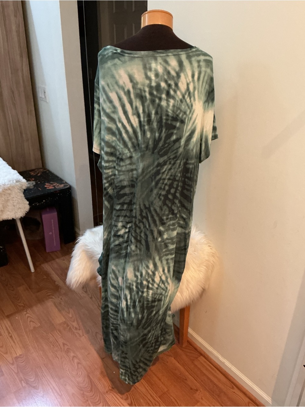 NWT Sonoma Goods for Life 3X Green Tie-Dye Lounge Maxi Dress Plus Size - Picture 5 of 14